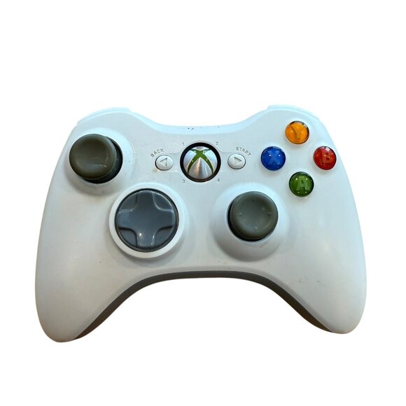 Official Microsoft Xbox 360 White Wireless Controller Genuine Original OEM B - Picture 1 of 4